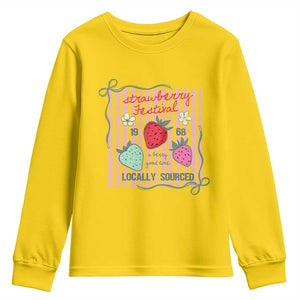 Strawberry Festival Youth Sweatshirt Summer Fruit Vibes TS14 Daisy Print Your Wear