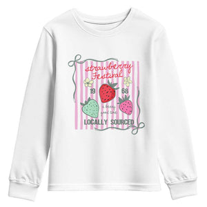 Strawberry Festival Youth Sweatshirt Summer Fruit Vibes TS14 White Print Your Wear