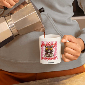 Feeling Berry Good Coffee Mug Funny Raccoon Strawberry Summer Vibes TS14 Print Your Wear