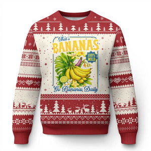 That's Bananas Ugly Christmas Sweater Funny Banana Summer Fruit Food Pun TS14 Beige Red Print Your Wear