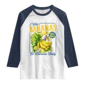That's Bananas Raglan Shirt Funny Banana Summer Fruit Food Pun TS14 White Navy Print Your Wear