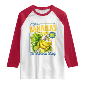 That's Bananas Raglan Shirt Funny Banana Summer Fruit Food Pun TS14 White Red Print Your Wear