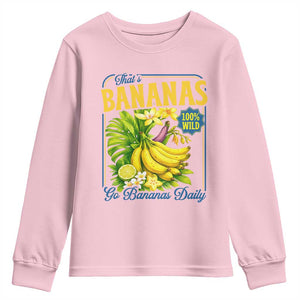 That's Bananas Youth Sweatshirt Funny Banana Summer Fruit Food Pun TS14 Light Pink Print Your Wear