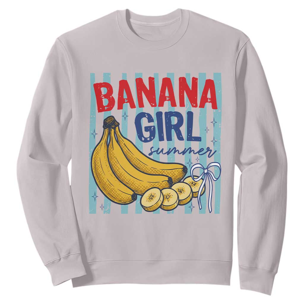 Banana Girl Summer Sweatshirt Summer Fruit Beach Vacation TS14 Ice Gray Print Your Wear