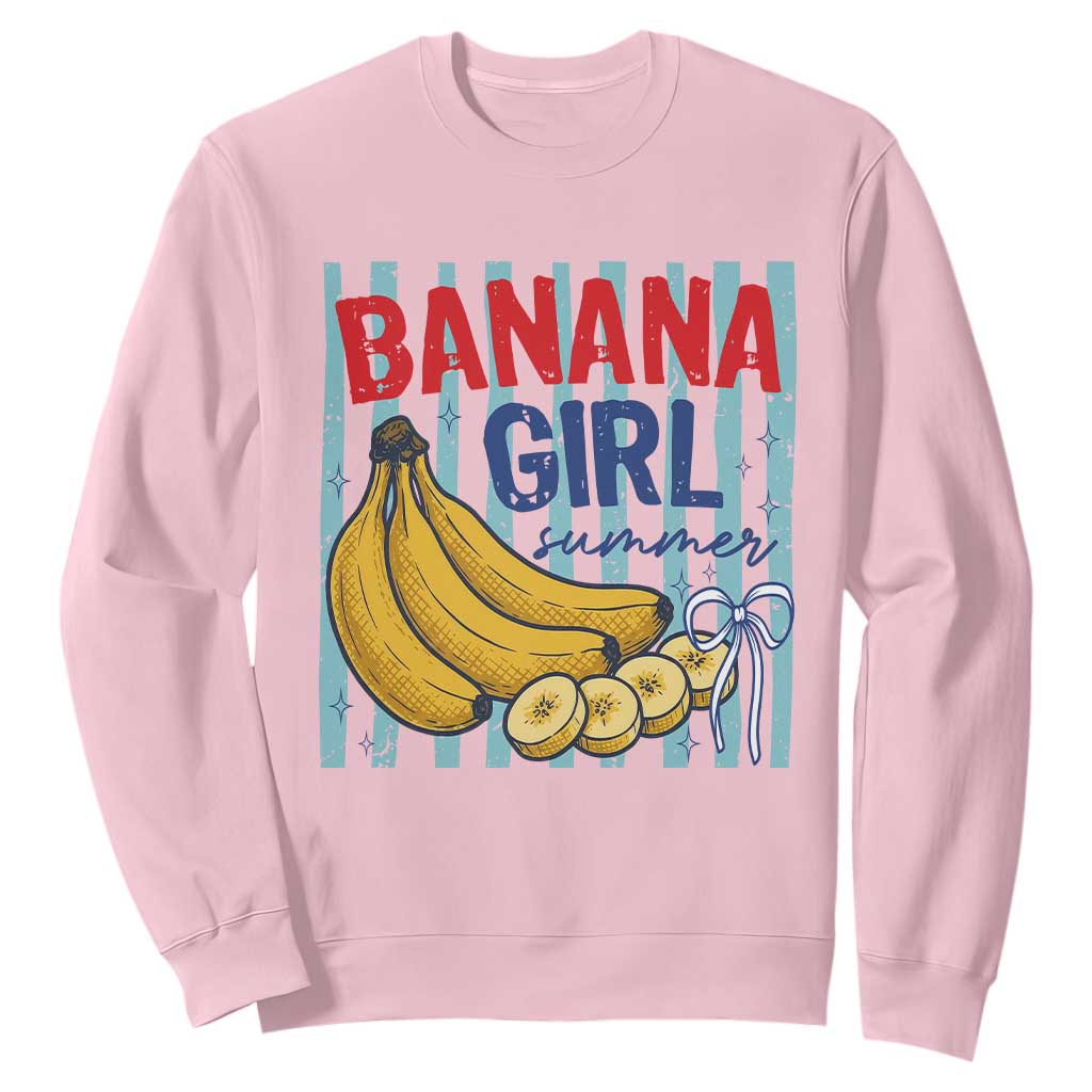 Banana Girl Summer Sweatshirt Summer Fruit Beach Vacation TS14 Light Pink Print Your Wear