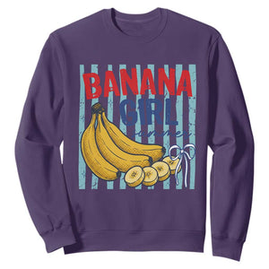 Banana Girl Summer Sweatshirt Summer Fruit Beach Vacation TS14 Purple Print Your Wear