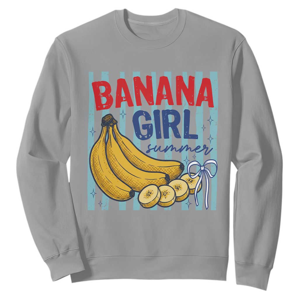 Banana Girl Summer Sweatshirt Summer Fruit Beach Vacation TS14 Sport Gray Print Your Wear