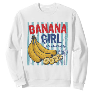 Banana Girl Summer Sweatshirt Summer Fruit Beach Vacation TS14 White Print Your Wear