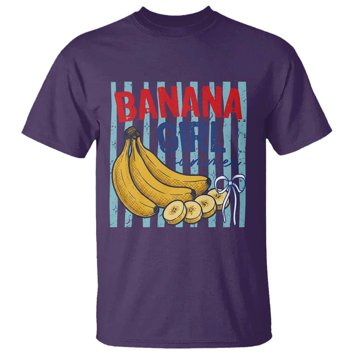 Banana Girl Summer T Shirt Summer Fruit Beach Vacation TS14 Purple Print Your Wear