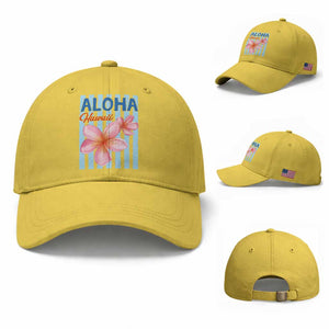Aloha Hawaii Baseball Cap Hibiscus Flower Tropical Beach Vacation TS14 Baseball Cap Universal Fit Yellow Print Your Wear