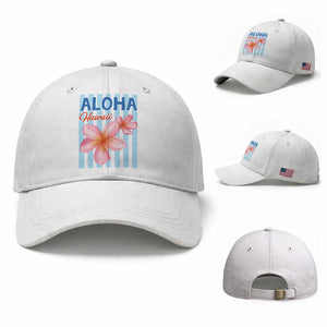 Aloha Hawaii Baseball Cap Hibiscus Flower Tropical Beach Vacation TS14 Baseball Cap Universal Fit White Print Your Wear