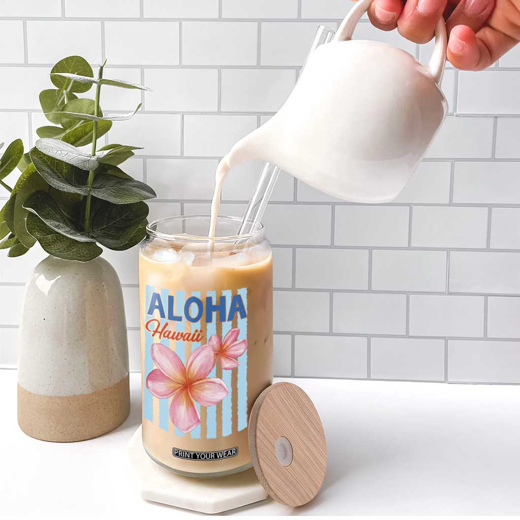 Aloha Hawaii Glass Can Hibiscus Flower Tropical Beach Vacation TS14 Print Your Wear