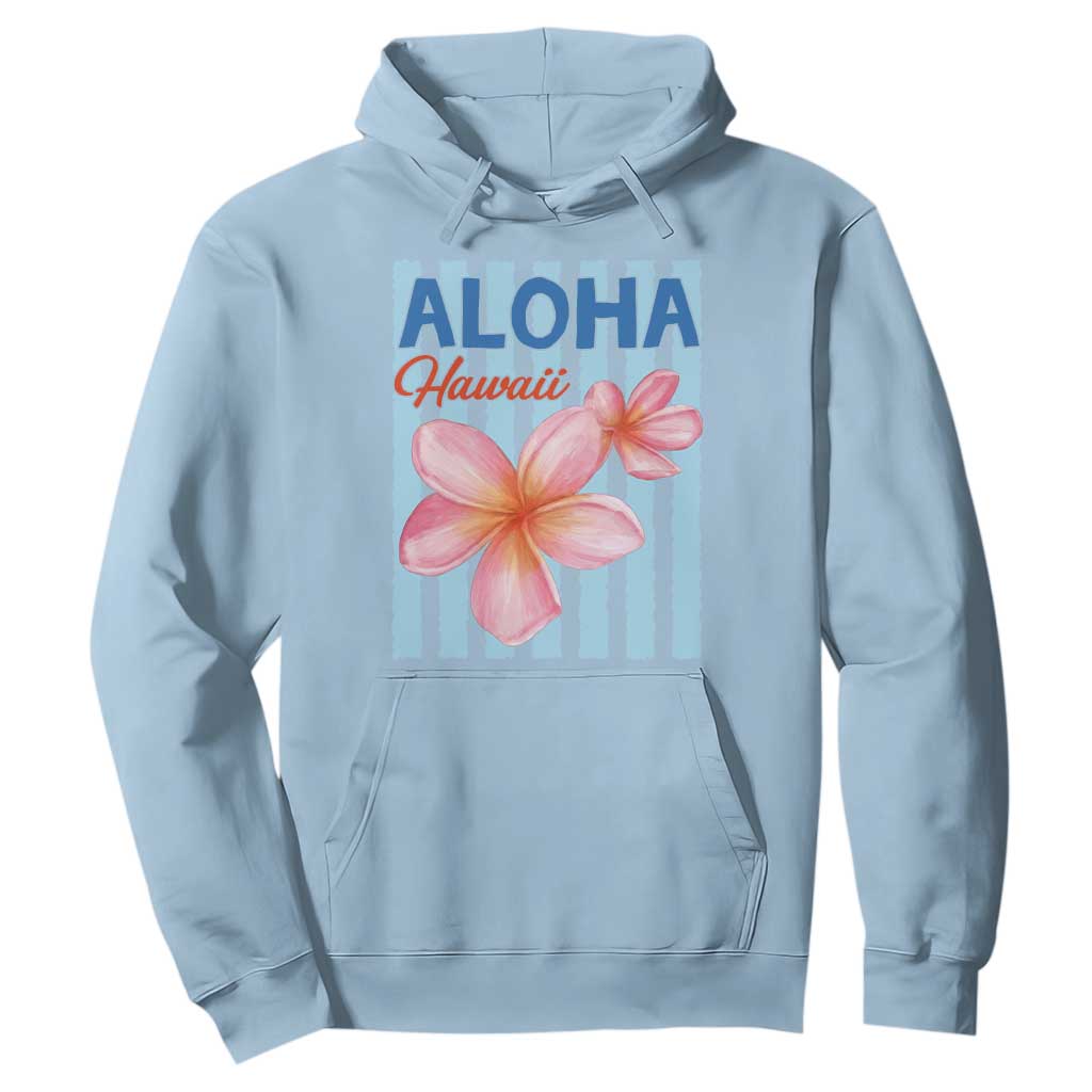 Aloha Hawaii Hoodie Hibiscus Flower Tropical Beach Vacation TS14 Light Blue Print Your Wear