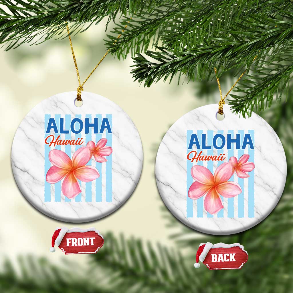 Aloha Hawaii Ceramic Ornament Hibiscus Flower Tropical Beach Vacation TS14 1pc White Marble Print Your Wear
