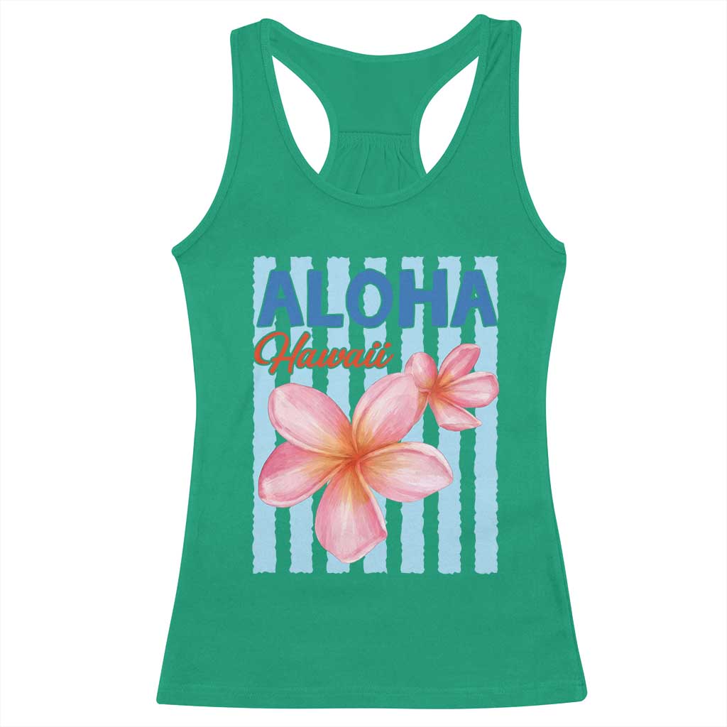 Aloha Hawaii Racerback Tank Top Hibiscus Flower Tropical Beach Vacation TS14 Irish Green Print Your Wear