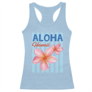 Aloha Hawaii Racerback Tank Top Hibiscus Flower Tropical Beach Vacation TS14 Light Blue Print Your Wear