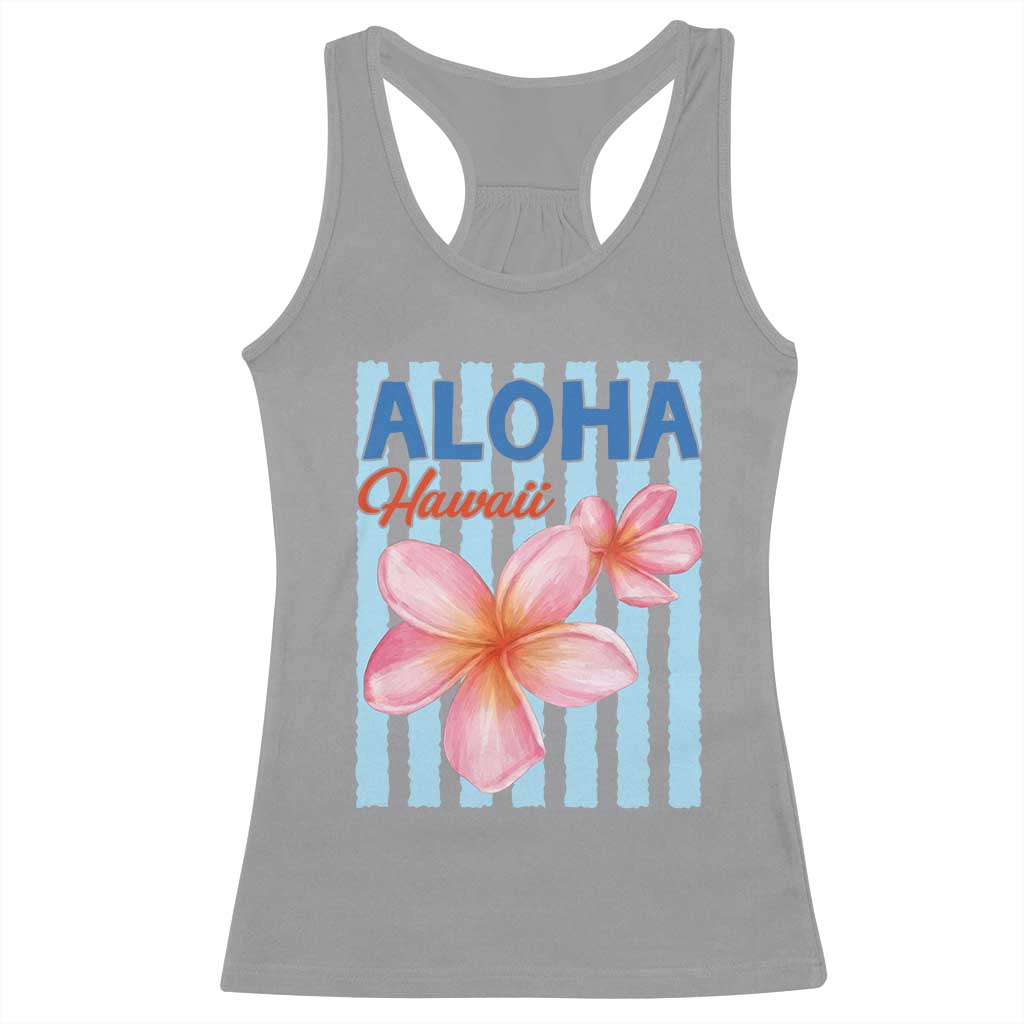 Aloha Hawaii Racerback Tank Top Hibiscus Flower Tropical Beach Vacation TS14 Sport Gray Print Your Wear