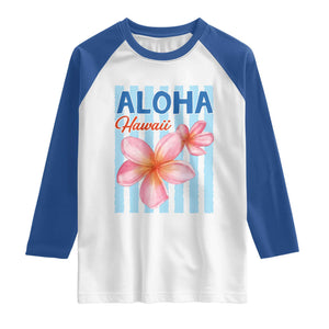 Aloha Hawaii Raglan Shirt Hibiscus Flower Tropical Beach Vacation TS14 White Royal Print Your Wear