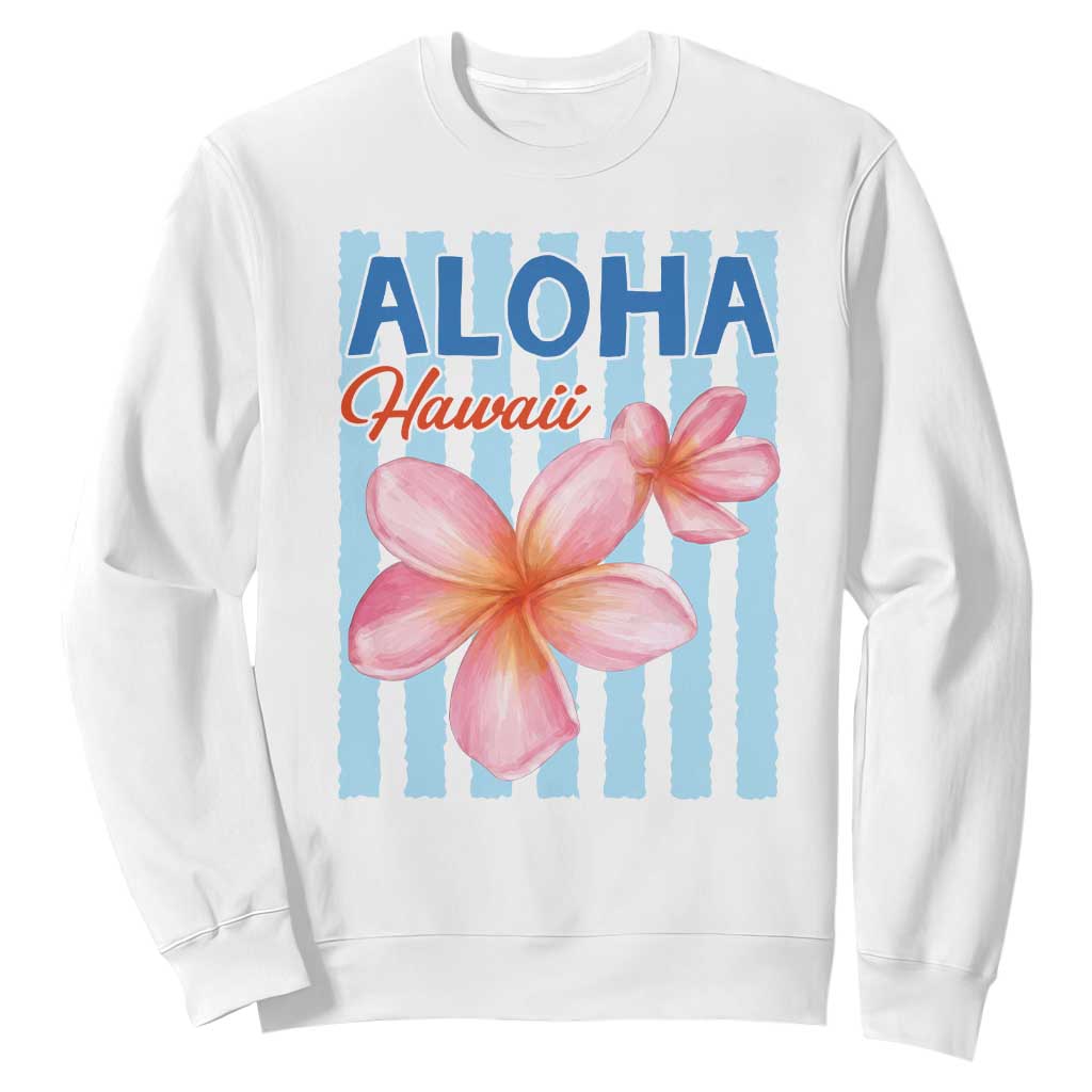 Aloha Hawaii Sweatshirt Hibiscus Flower Tropical Beach Vacation TS14 White Print Your Wear
