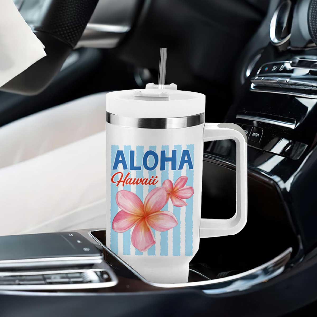 Aloha Hawaii Tumbler With Handle Hibiscus Flower Tropical Beach Vacation TS14 Print Your Wear