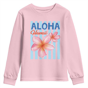 Aloha Hawaii Youth Sweatshirt Hibiscus Flower Tropical Beach Vacation TS14 Light Pink Print Your Wear