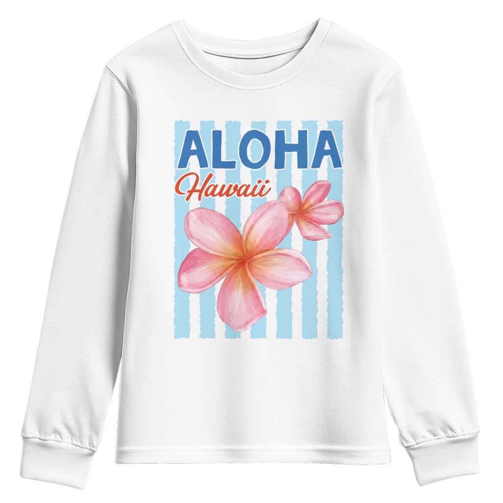 Aloha Hawaii Youth Sweatshirt Hibiscus Flower Tropical Beach Vacation TS14 White Print Your Wear