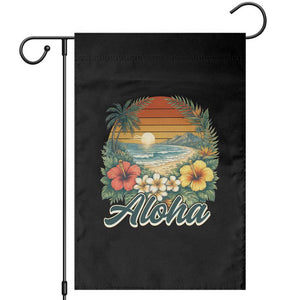 Aloha Hawaii Summer Garden Flag Vintage Tropical Beach Graphic TS14 Black Print Your Wear