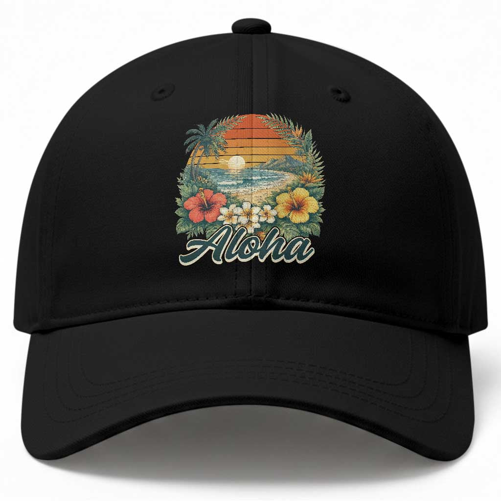 Aloha Hawaii Summer Baseball Cap Vintage Tropical Beach Graphic TS14 Print Your Wear