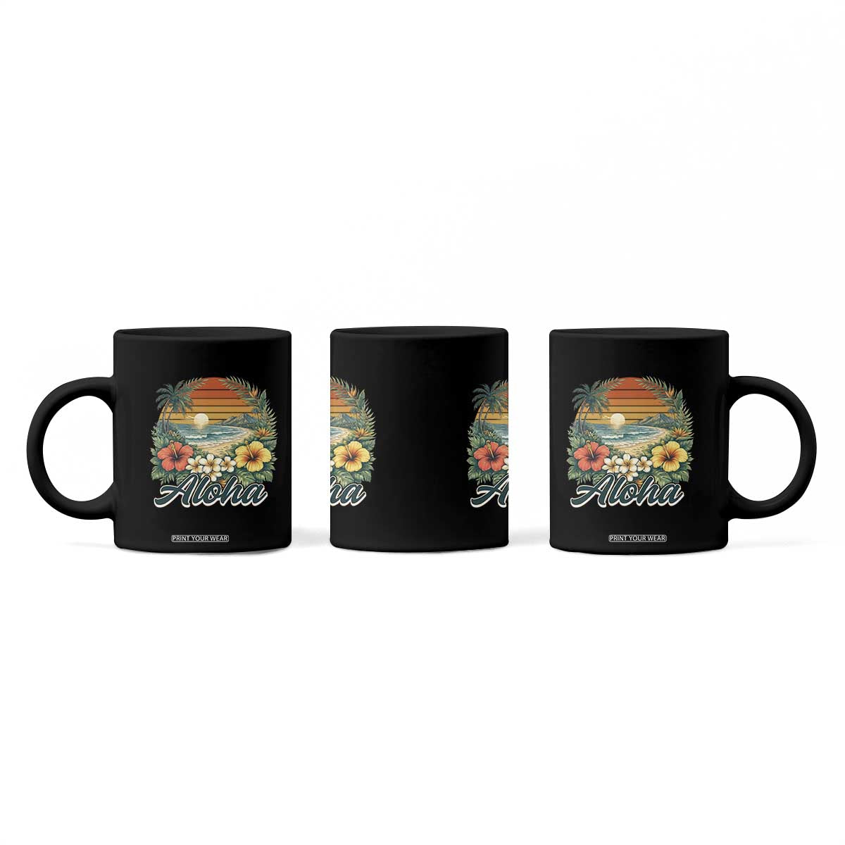 Aloha Hawaii Summer Coffee Mug Vintage Tropical Beach Graphic TS14 Print Your Wear