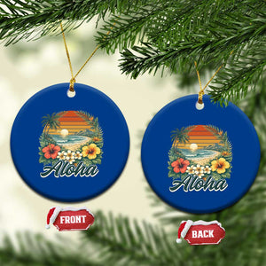 Aloha Hawaii Summer Ceramic Ornament Vintage Tropical Beach Graphic TS14 1pc Blue Print Your Wear