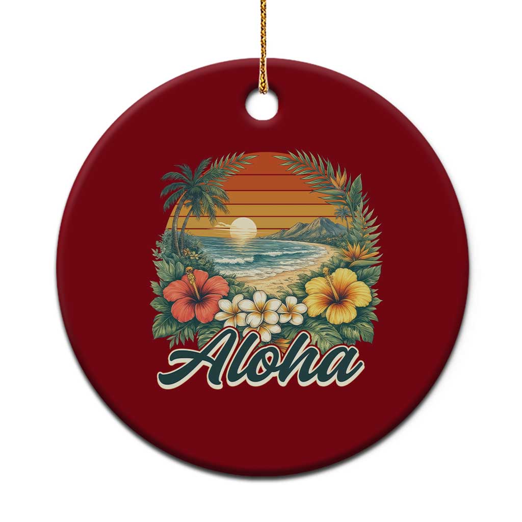 Aloha Hawaii Summer Ceramic Ornament Vintage Tropical Beach Graphic TS14 1pc Red Print Your Wear