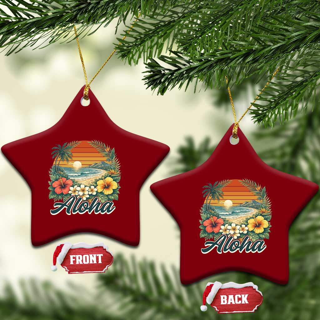 Aloha Hawaii Summer Ceramic Ornament Vintage Tropical Beach Graphic TS14 Print Your Wear
