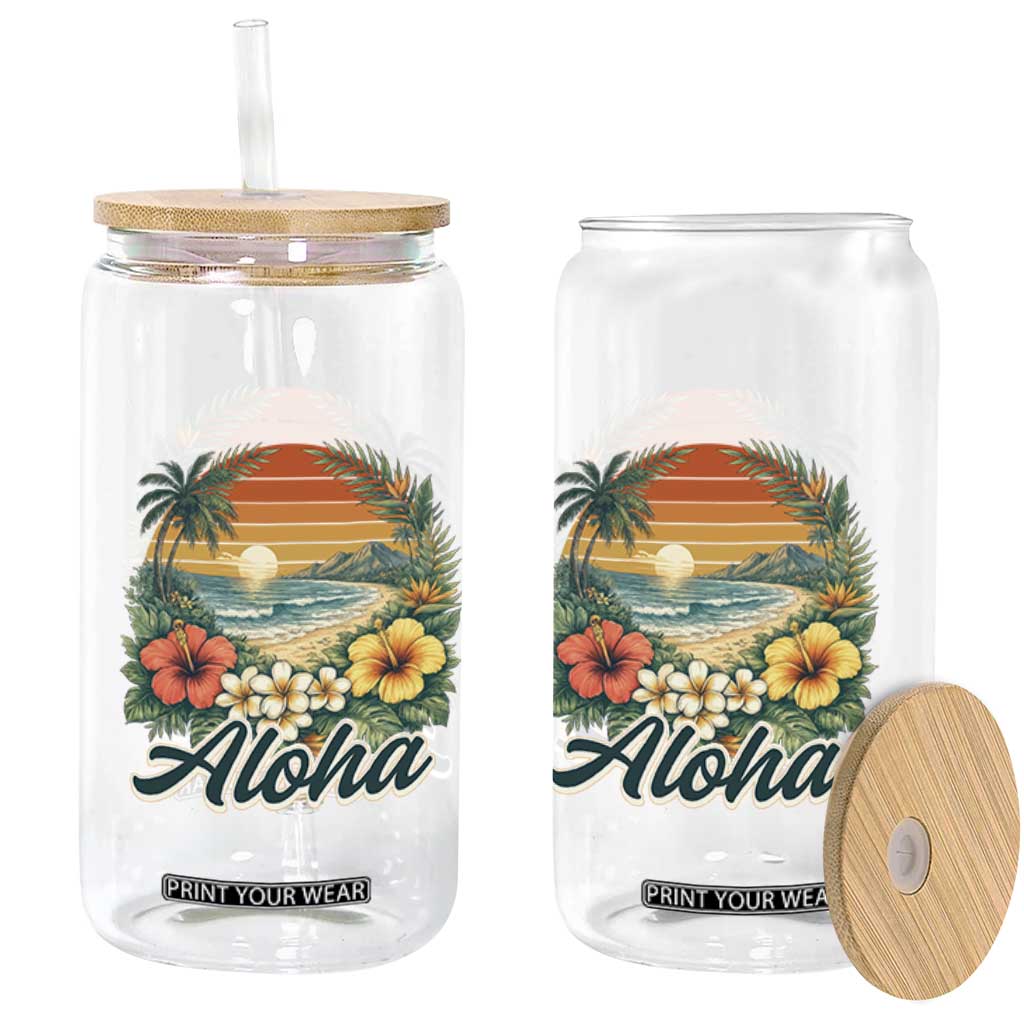 Aloha Hawaii Summer Glass Can Vintage Tropical Beach Graphic TS14 Print Your Wear