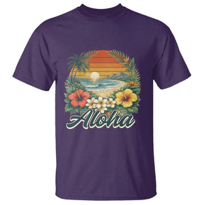 Aloha Hawaii Summer T Shirt Vintage Tropical Beach Graphic TS14 Purple Print Your Wear