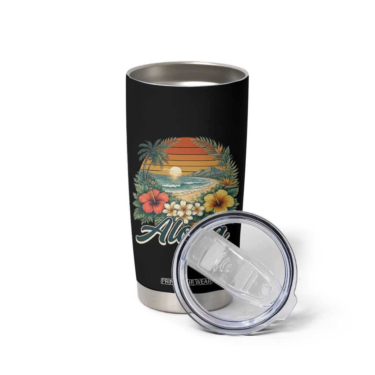 Aloha Hawaii Summer Tumbler Cup Vintage Tropical Beach Graphic TS14 Print Your Wear