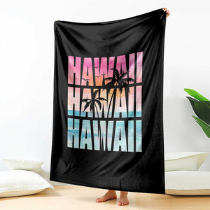 Hawaii Summer Vacation Throw Blanket Vintage Tropical Beach Graphic TS14 Print Your Wear