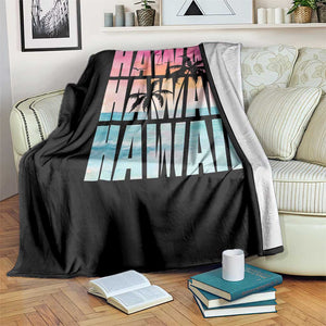 Hawaii Summer Vacation Throw Blanket Vintage Tropical Beach Graphic TS14 Print Your Wear