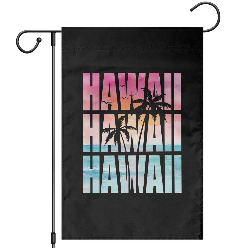 Hawaii Summer Vacation Garden Flag Vintage Tropical Beach Graphic TS14 Black Print Your Wear