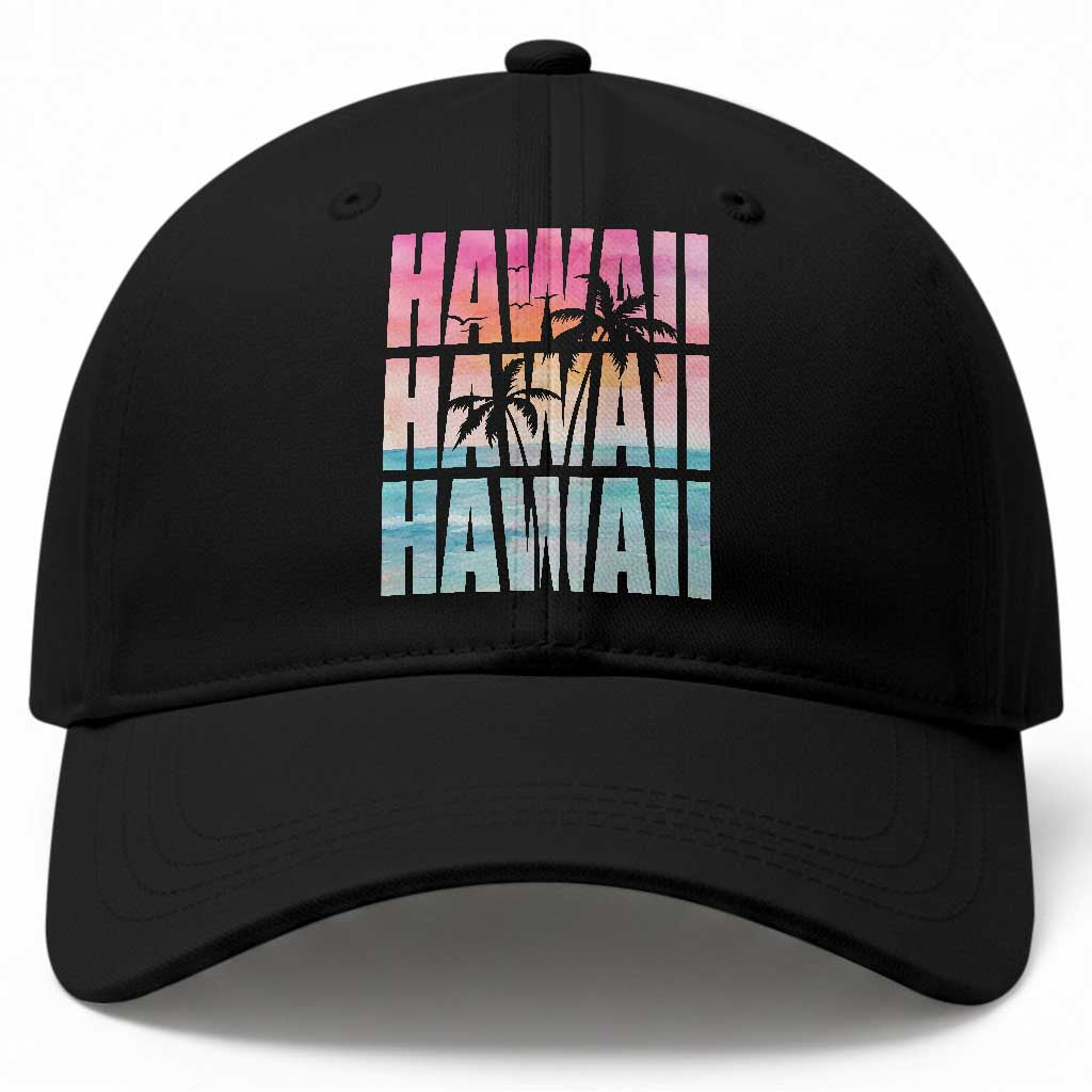 Hawaii Summer Vacation Baseball Cap Vintage Tropical Beach Graphic TS14 Print Your Wear