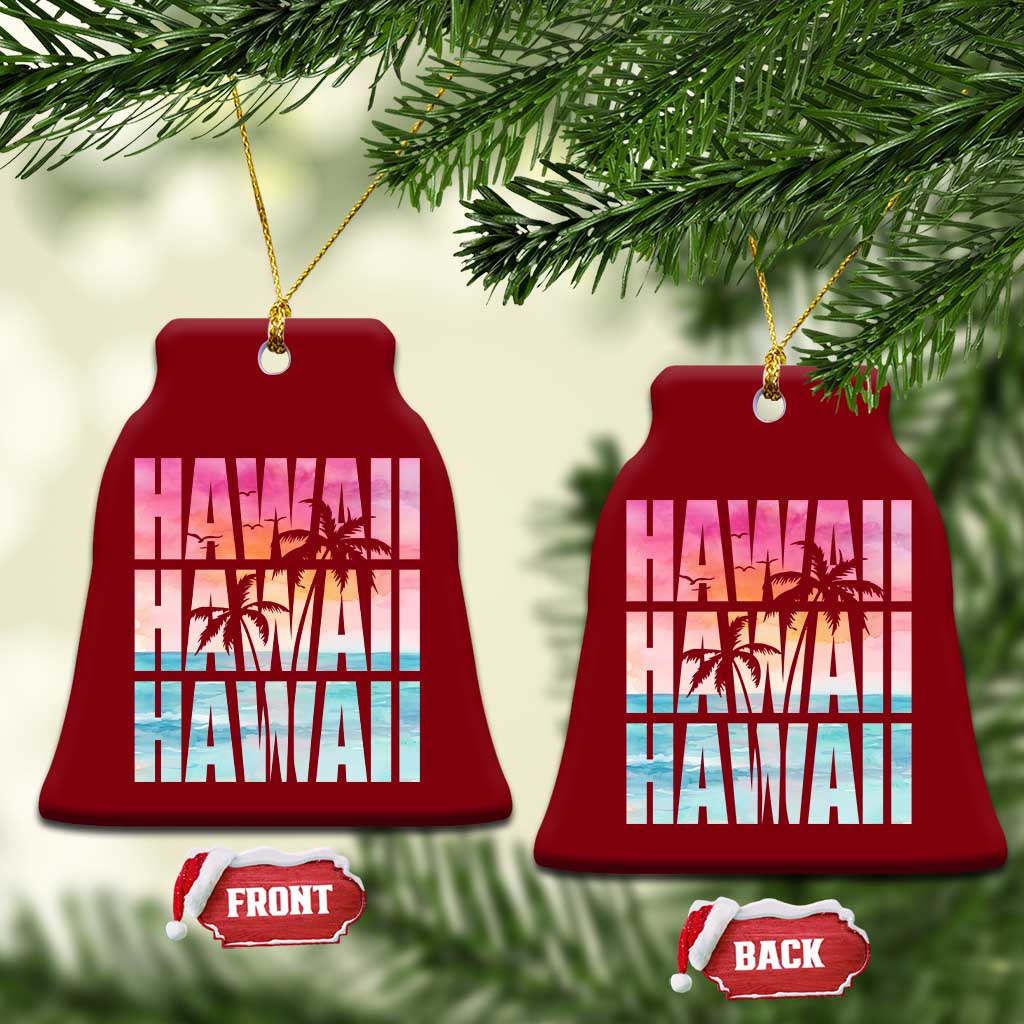 Hawaii Summer Vacation Ceramic Ornament Vintage Tropical Beach Graphic TS14 Print Your Wear