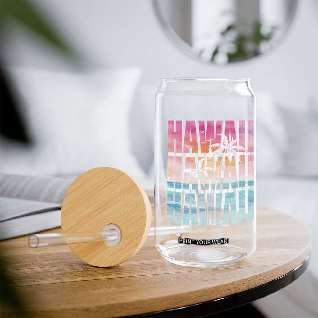 Hawaii Summer Vacation Glass Can Vintage Tropical Beach Graphic TS14 Print Your Wear
