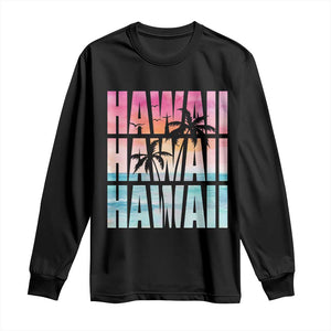 Hawaii Summer Vacation Long Sleeve Shirt Vintage Tropical Beach Graphic TS14 Black Print Your Wear
