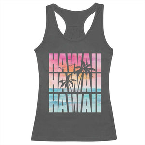 Hawaii Summer Vacation Racerback Tank Top Vintage Tropical Beach Graphic TS14 Dark Heather Print Your Wear