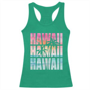 Hawaii Summer Vacation Racerback Tank Top Vintage Tropical Beach Graphic TS14 Irish Green Print Your Wear