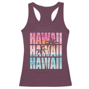 Hawaii Summer Vacation Racerback Tank Top Vintage Tropical Beach Graphic TS14 Maroon Print Your Wear