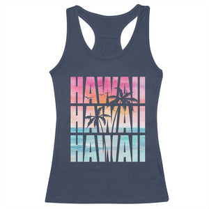 Hawaii Summer Vacation Racerback Tank Top Vintage Tropical Beach Graphic TS14 Navy Print Your Wear