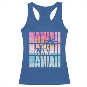 Hawaii Summer Vacation Racerback Tank Top Vintage Tropical Beach Graphic TS14 Royal Blue Print Your Wear