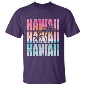 Hawaii Summer Vacation T Shirt Vintage Tropical Beach Graphic TS14 Purple Print Your Wear