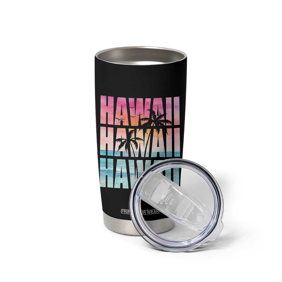 Hawaii Summer Vacation Tumbler Cup Vintage Tropical Beach Graphic TS14 Print Your Wear