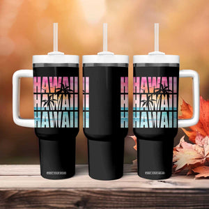 Hawaii Summer Vacation Tumbler With Handle Vintage Tropical Beach Graphic TS14 Print Your Wear
